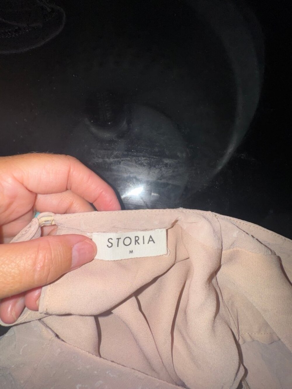 Storia Blush Ruffle Tie Waist Dress